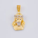 Dije Rostro Cristo 9.1 g / 4 cm Dos Oros Amarillo Blanco 18K