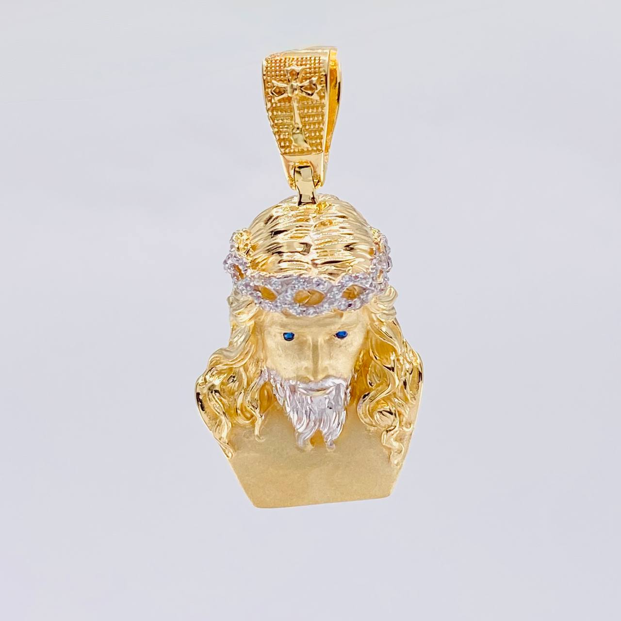 Dije Rostro Cristo 9.1 g / 4 cm Dos Oros Amarillo Blanco 18K