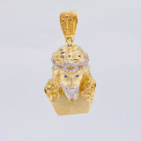 Dije Rostro Cristo 9.1 g / 4 cm Dos Oros Amarillo Blanco 18K