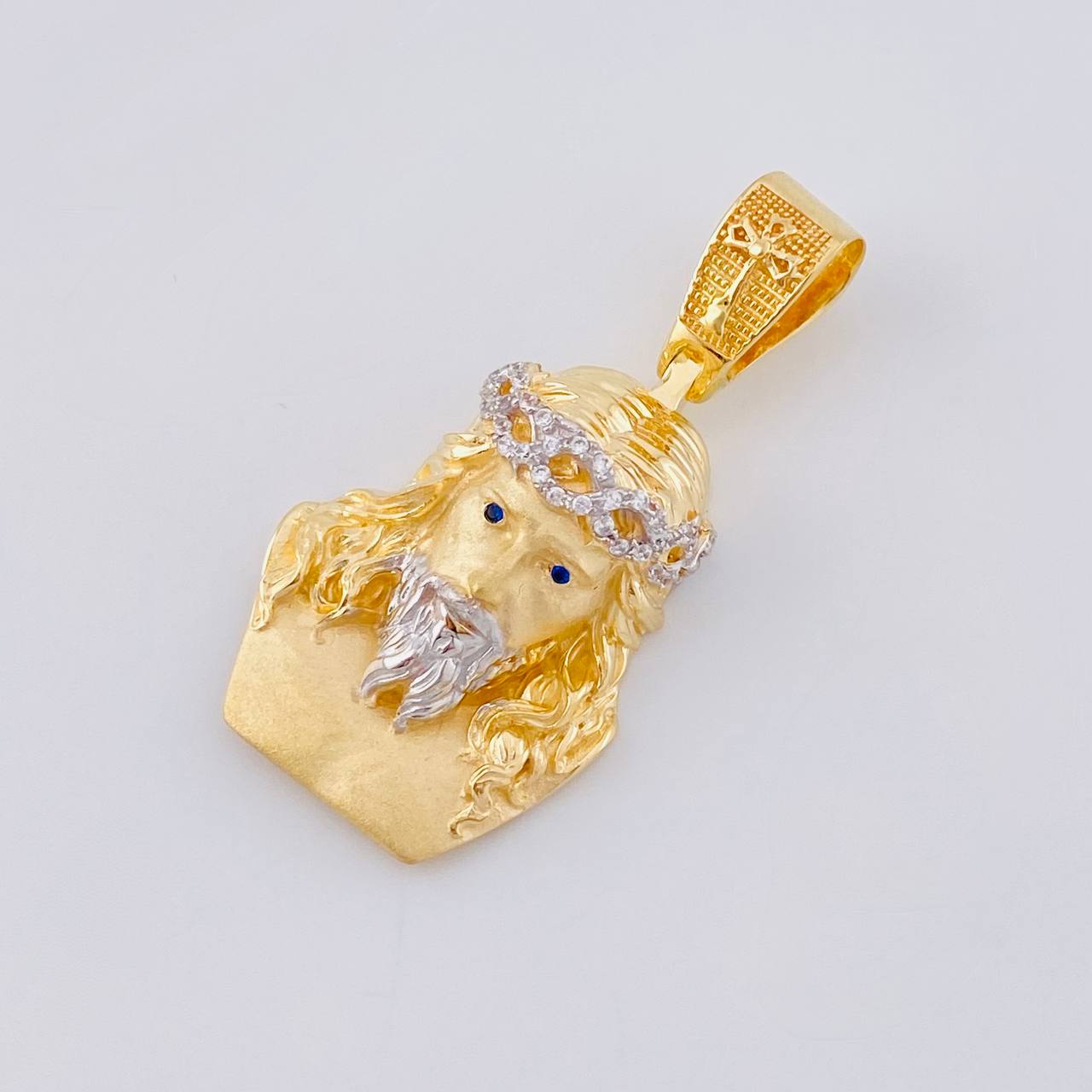 Dije Rostro Cristo 9.1 g / 4 cm Dos Oros Amarillo Blanco 18K