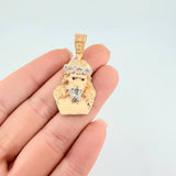 Dije Rostro Cristo 9.1 g / 4 cm Dos Oros Amarillo Blanco 18K