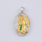 Dije Angel De La Guarda 13.25 g / 4 cm Dos Oros Amarillo Blanco 18K