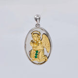 Dije Angel De La Guarda 13.25 g / 4 cm Dos Oros Amarillo Blanco 18K