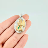 Dije Angel De La Guarda 13.25 g / 4 cm Dos Oros Amarillo Blanco 18K
