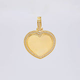 Dije Placa Corazón Bordeado 6.1 g / 3 cm Oro Amarillo 18K