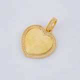 Dije Placa Corazón Bordeado 6.1 g / 3 cm Oro Amarillo 18K