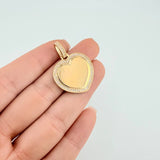 Dije Placa Corazón Bordeado 6.1 g / 3 cm Oro Amarillo 18K
