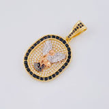 Dije Placa San Miguel Arcangel 6.9 g / 3.5 cm Tres Oros 18K