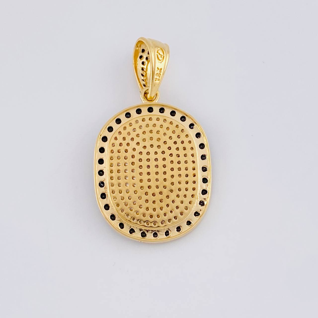Dije Placa San Miguel Arcangel 6.9 g / 3.5 cm Tres Oros 18K