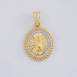 Dije Virgen De Guadalupe 2.8 g / 2.5 cm Dos Oros Amarillo Blanco 18K