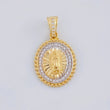 Dije Virgen De Guadalupe 3.1 g / 2.5 cm Dos Oros Amarillo Blanco 18K