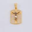 Dije Placa Cristo Señor De Los Milagros 4.65 g / 3 cm Dos Oros Negro Amarillo 18K