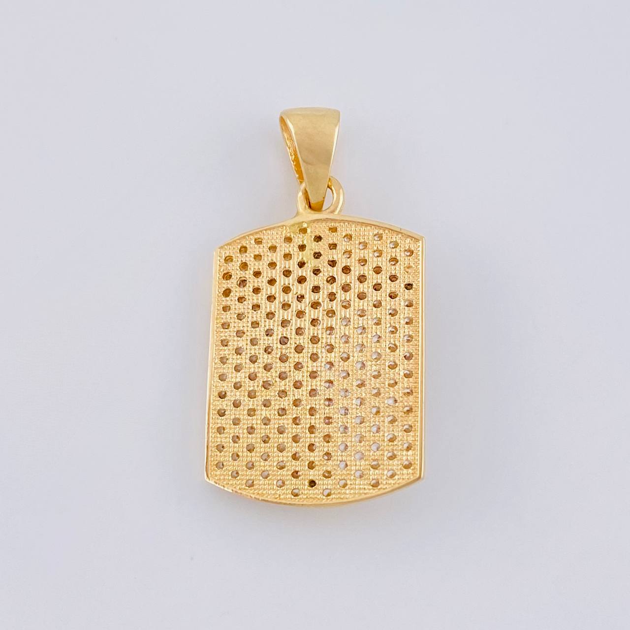 Dije Placa Cristo Señor De Los Milagros 4.65 g / 3 cm Dos Oros Negro Amarillo 18K