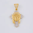 Dije Cruz Rostro Cristo 4.4 g / 3.5 cm Dos Oros Amarillo Blanco 18K