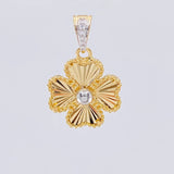 Dije Trebol 2.8 g / 2.5 cm Dos Oros Amarillo Blanco 18K
