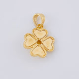 Dije Trebol 2.8 g / 2.5 cm Dos Oros Amarillo Blanco 18K