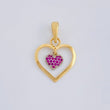 Dije Doble Corazón Colgante 1.9 g / 2.7 cm Dos Oros Amarillo Blanco 18K