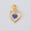 Dije Doble Corazón Colgante 1.95 g / 2.7 cm Dos Oros Amarillo Blanco 18K