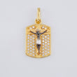 Dije Placa Cristo Señor De Los Milagros 4.55 g / 2.2 cm Dos Oros Negro Amarillo 18K