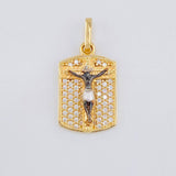 Dije Placa Cristo Señor De Los Milagros 4.55 g / 2.2 cm Dos Oros Negro Amarillo 18K