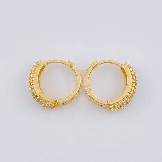 Candongas Radio Tupido 2.85 g / 1.5 cm Oro Amarillo 18K