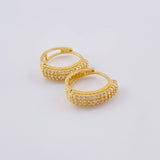 Candongas Radio Tupido 2.85 g / 1.5 cm Oro Amarillo 18K