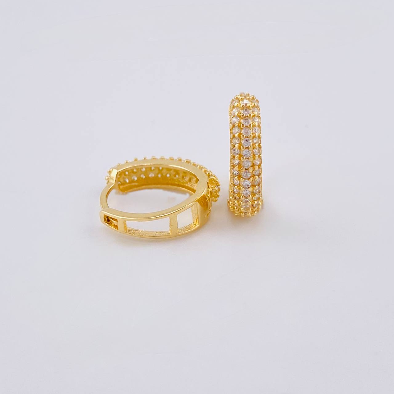 Candongas Radio Tupido 2.85 g / 1.5 cm Oro Amarillo 18K