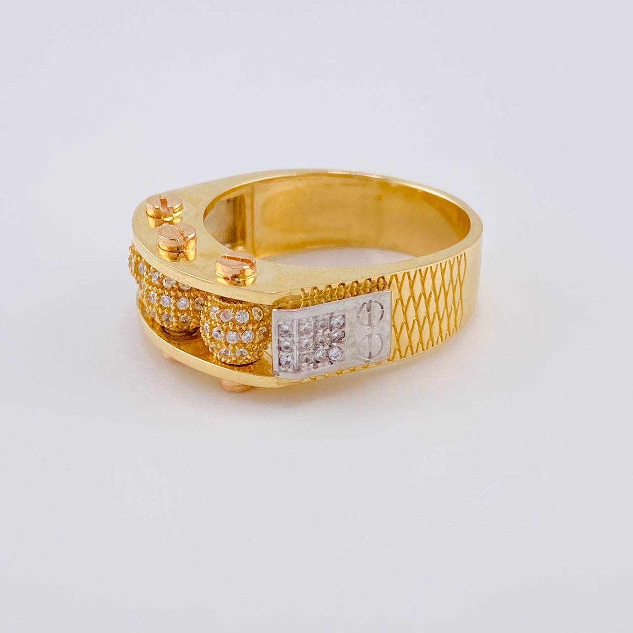 Anillo Trio Bolas De Fuego 12.35 g / T10 3/4 Tres Oros 18K