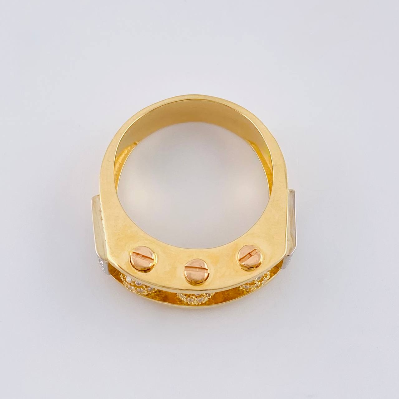Anillo Trio Bolas De Fuego 12.35 g / T10 3/4 Tres Oros 18K