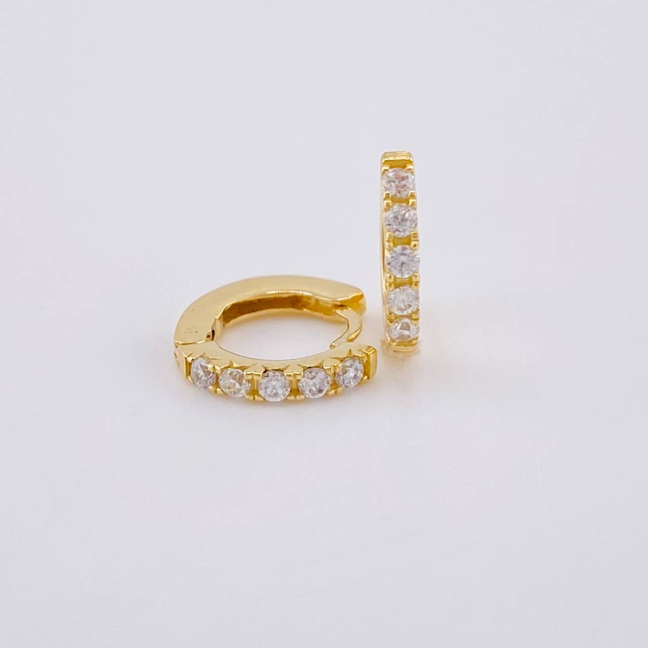 Candongas Carril Tupido 1.3 g / 0.9 cm Oro Amarillo 18K