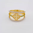 Anillo Trebol Tres Líneas 3.7 g / T7 1/2 Oro Amarillo 18K