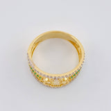 Anillo Trebol Tres Líneas 3.7 g / T7 1/2 Oro Amarillo 18K