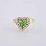 Anillo Corazón Tupido Abultado 2.75 g / T6 1/2 Oro Amarillo 18K