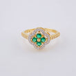Anillo Trebol 2.85 g / T6 1/2 Oro Amarillo 18K