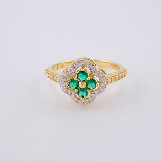 Anillo Trebol 2.85 g / T6 1/2 Oro Amarillo 18K