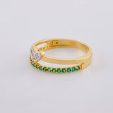 Anillo Corazón Doble Línea 2.5 g / T6 1/4 Oro Amarillo 18K