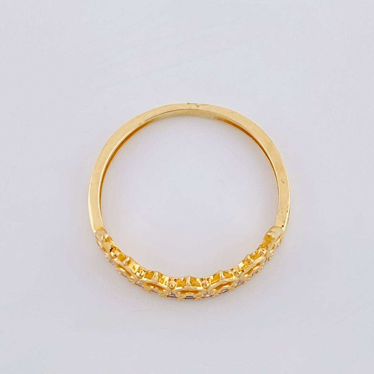 Anillo Corona Corazones 1.35 g / T6 Oro Amarillo 18K