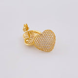 Topos Corazón Abultado 3.45 g / 14.2 mm Oro Amarillo 18K