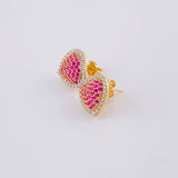 Topos Corazón Tupido Abultado 3.1 g / 11.6 mm Oro Amarillo 18K