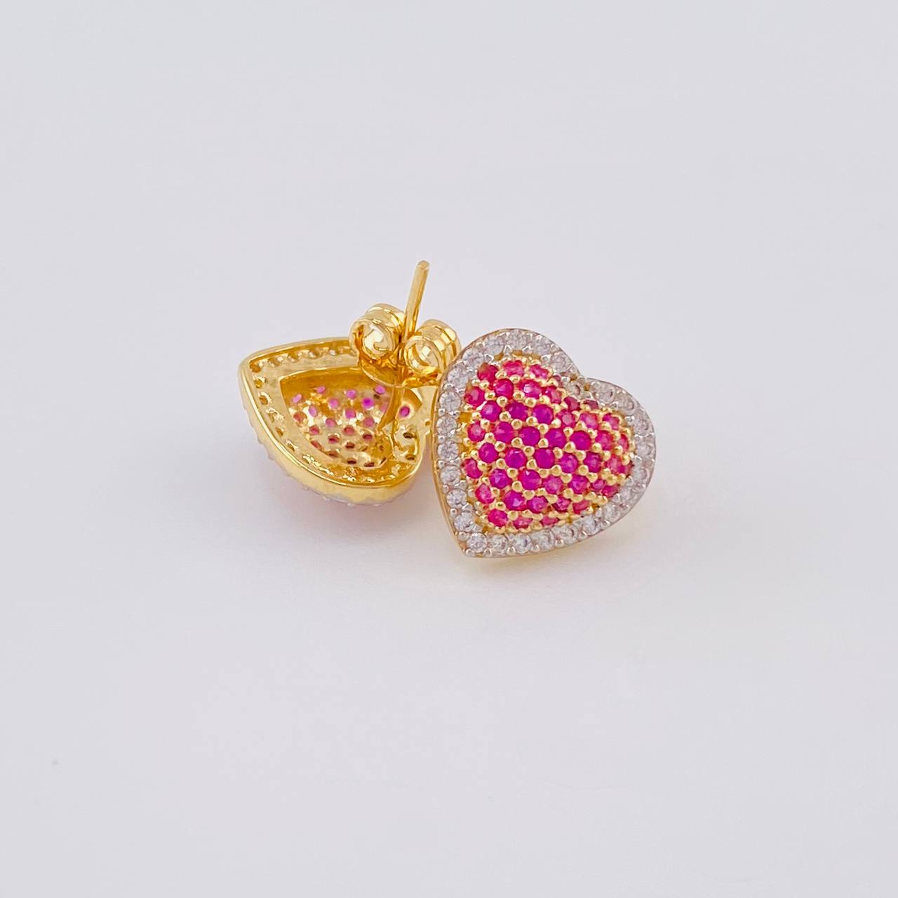 Topos Corazón Tupido Abultado 3.1 g / 11.6 mm Oro Amarillo 18K