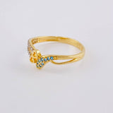 Anillo  Corazón Ala De Mariposa 1.9 g / T7 Oro Amarillo 18K