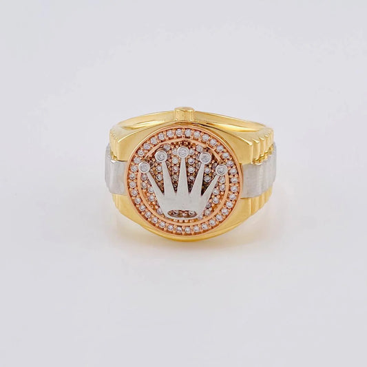 Anillo Cinturón Corona 11.05g / T11 1/4 Tres Oros 18K