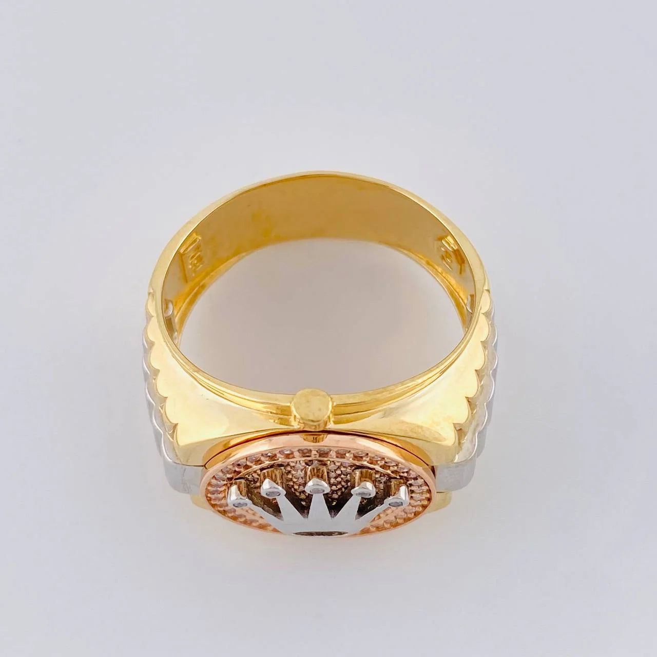 Anillo Cinturón Corona 11.05g / T11 1/4 Tres Oros 18K