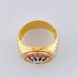 Anillo Corona Cinturón 10.3 g / T11 1/2 Tres Oros 18K