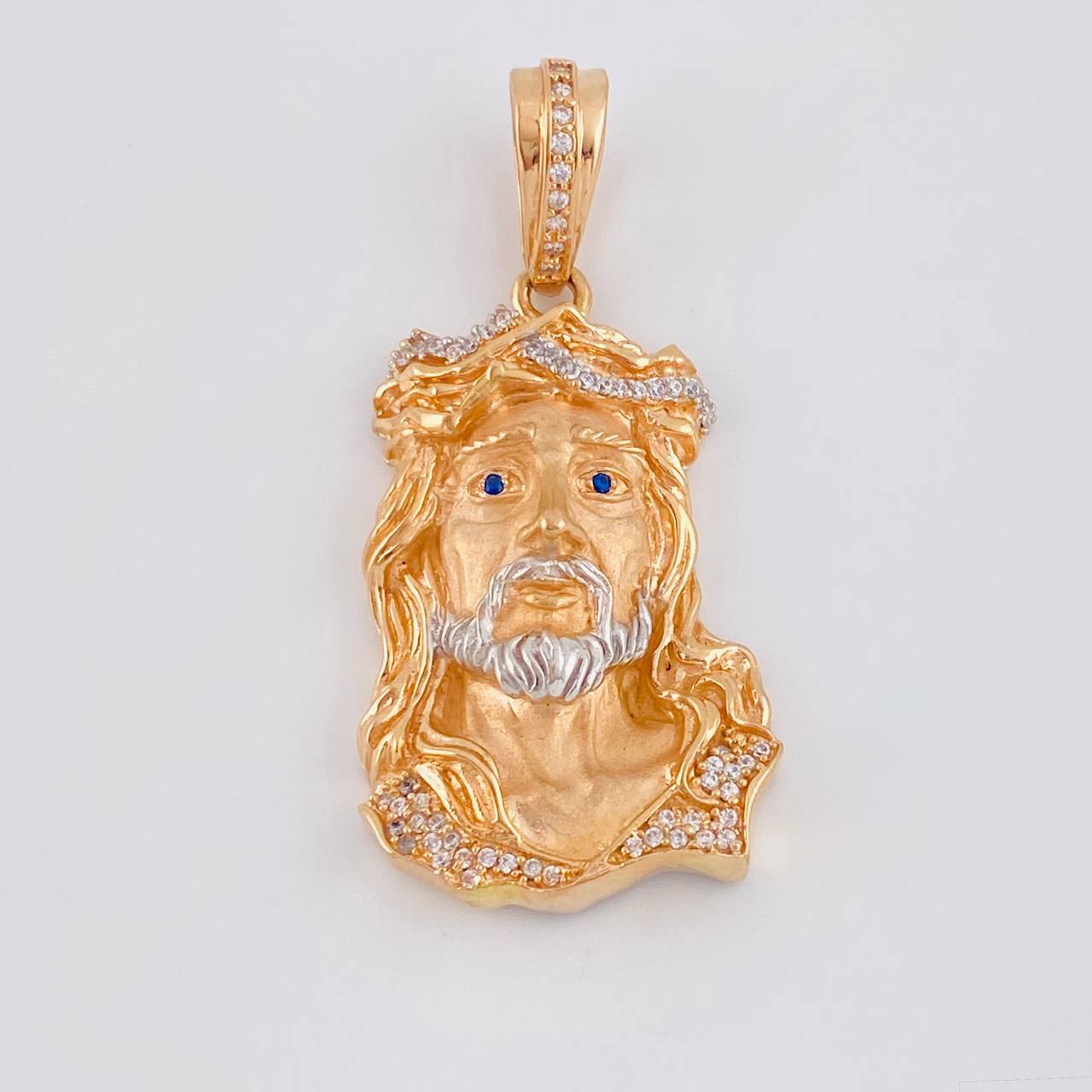 Dije Rostro Cristo 20.65 g / 6 cm Dos Oros Blanco Rosa 18K