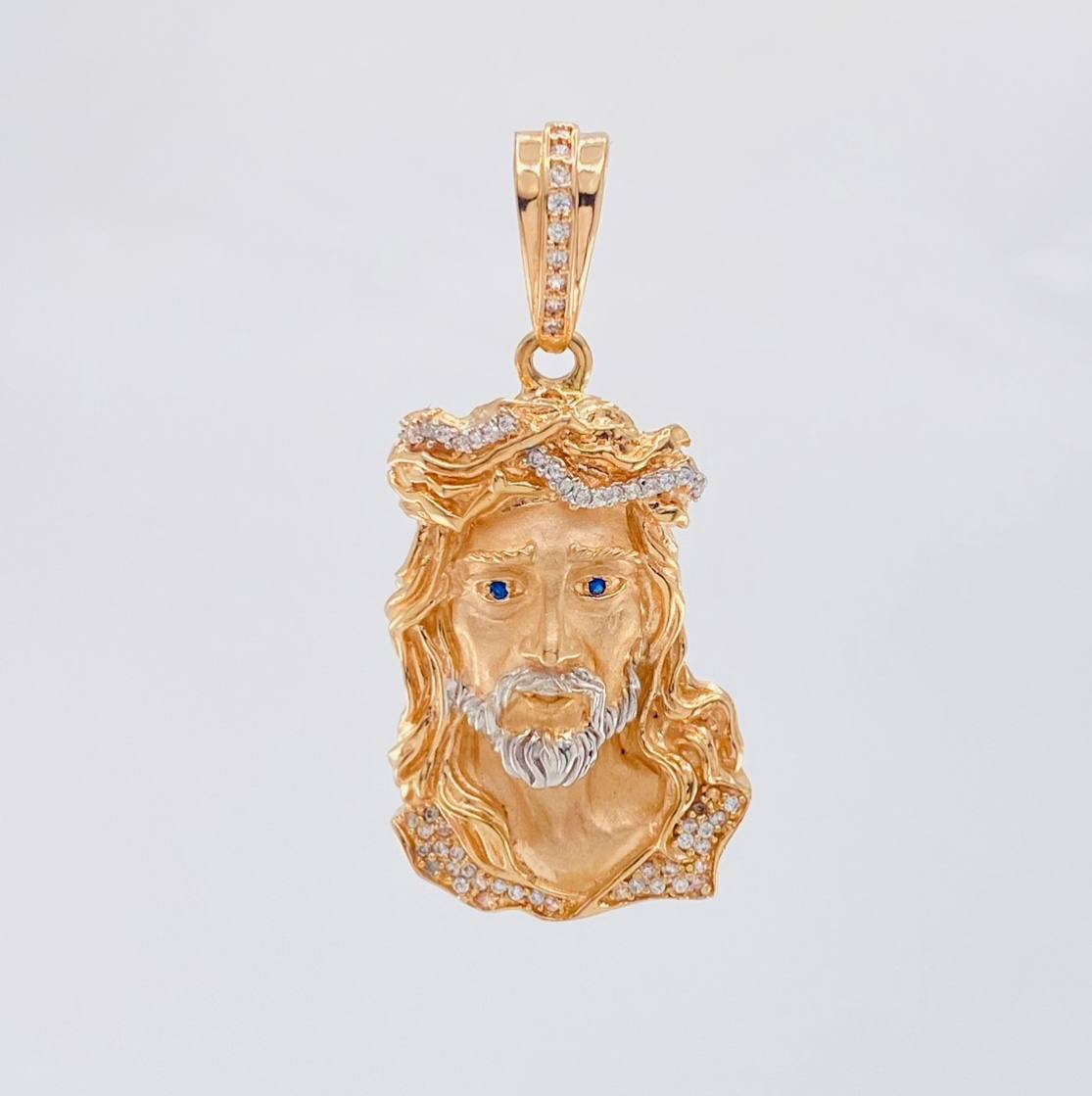 Dije Rostro Cristo 20.65 g / 6 cm Dos Oros Blanco Rosa 18K