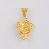 Dije Cruz Rostro Cristo 4.4 g / 3.5 cm Dos Oros Amarillo Blanco 18K