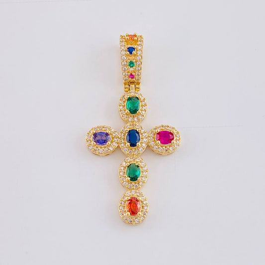 Dije Cruz Ovalo Tupida 5.8 g / 4.2 cm Oro Amarillo 18K