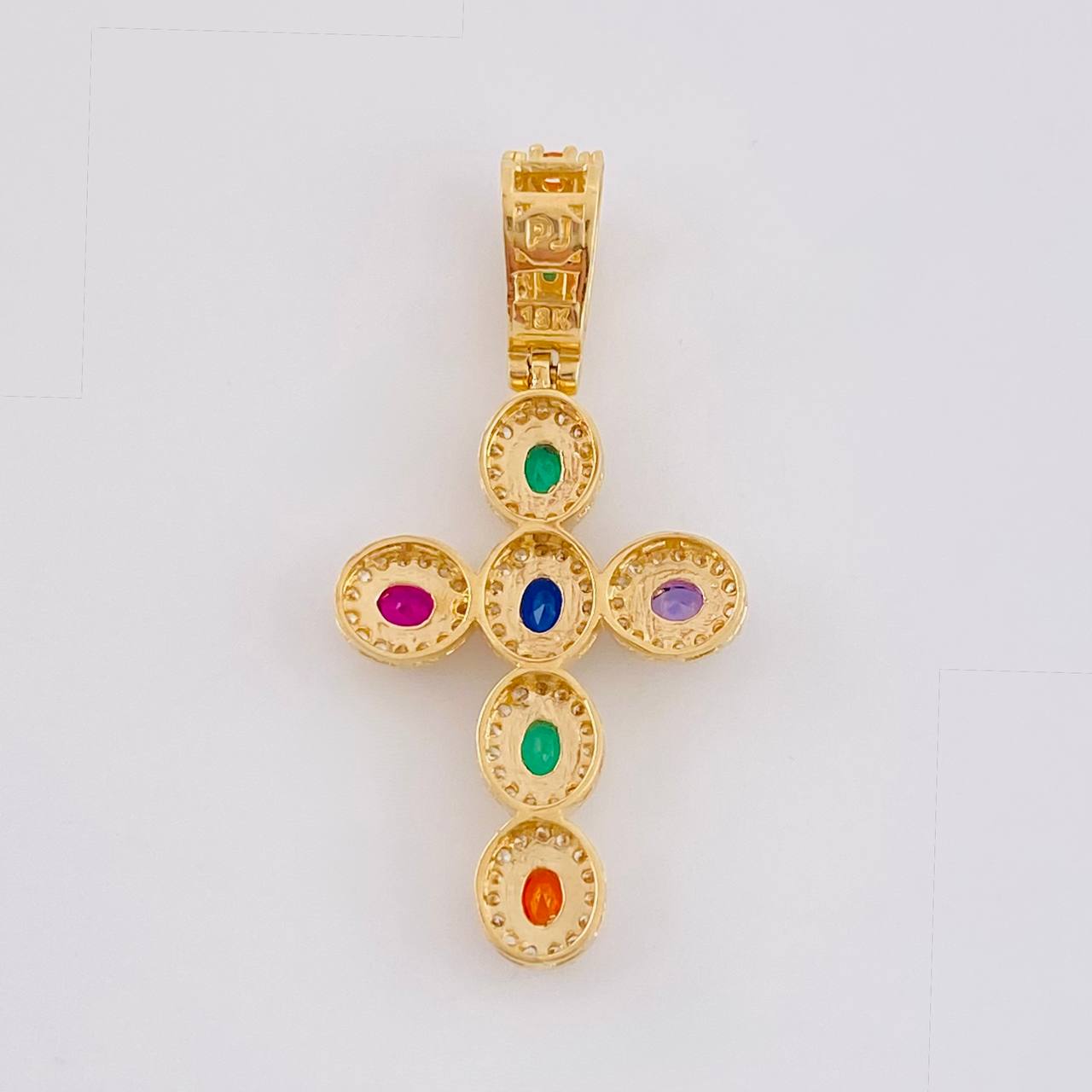 Dije Cruz Ovalo Tupida 5.8 g / 4.2 cm Oro Amarillo 18K
