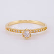 Anillo Solitario Línea Tupida 2.15 g / T8 Oro Amarillo 18K